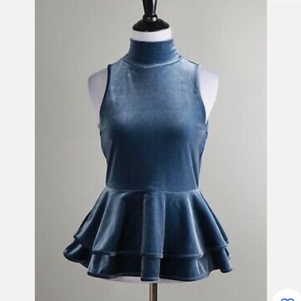 NWT Ronny Bobo Velvet Peplum tops